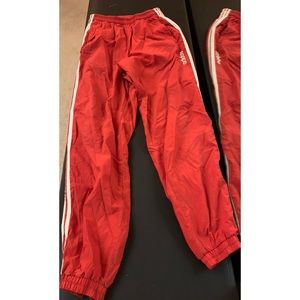 Adidas vintage track pants - red